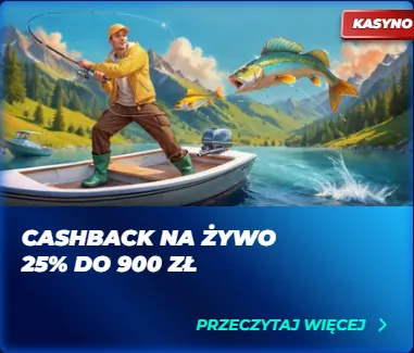 Karta promocji kasyno bassbet: cashback na żywo 25% do 900 zł z wędkarzem w łodzi